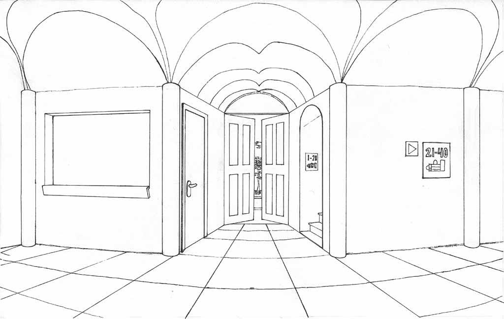 Scenery lineart - Hall by ikeroyo on DeviantArt