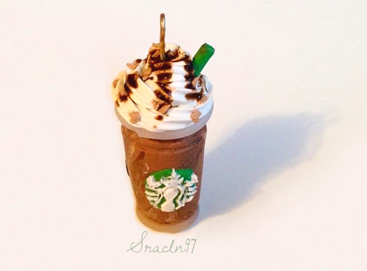 Miniature Starbucks Mocha Frappe Polymerclay Charm