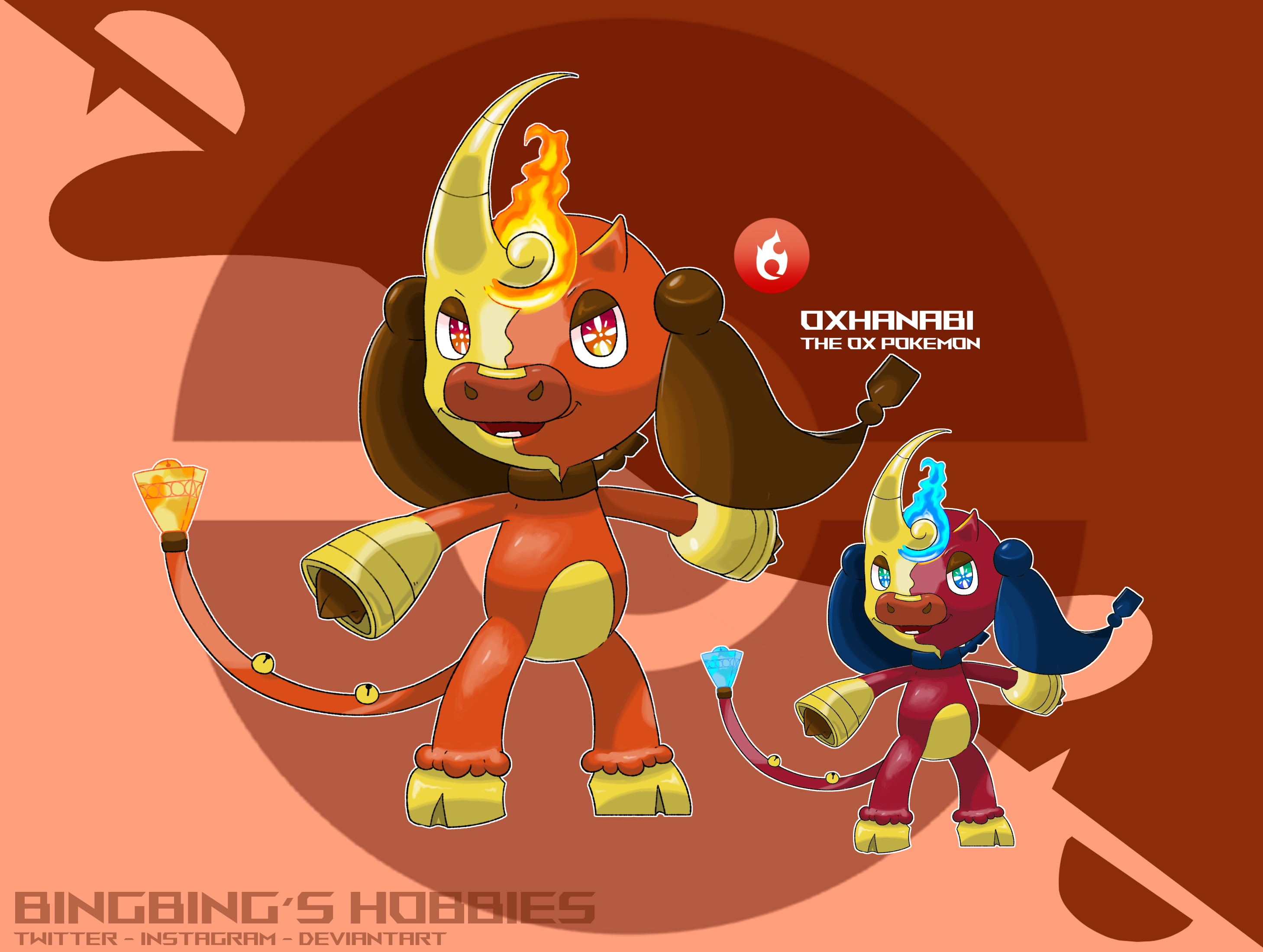 Fakemon: Phanhare & Bungaboo (Ghost/Fire)