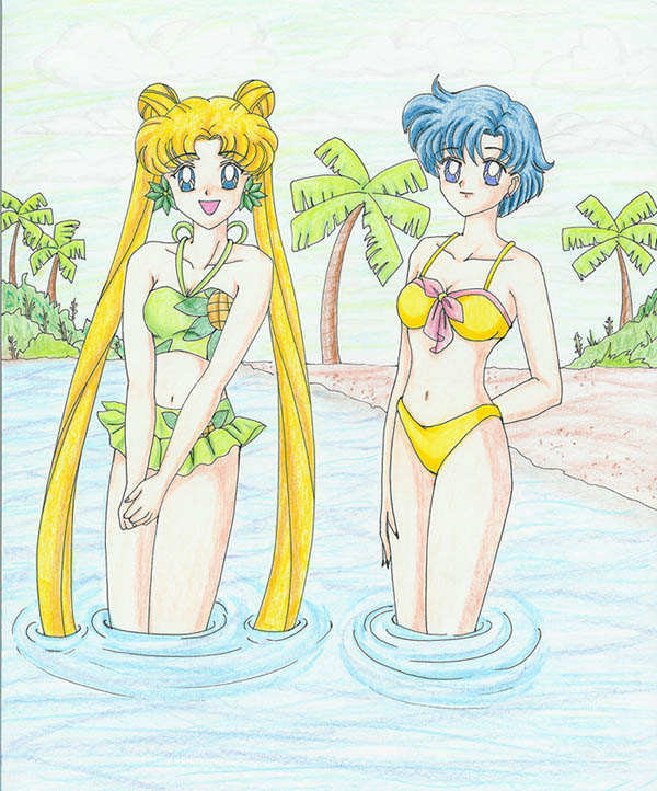 Sailormoon fanart--Serena+Amy