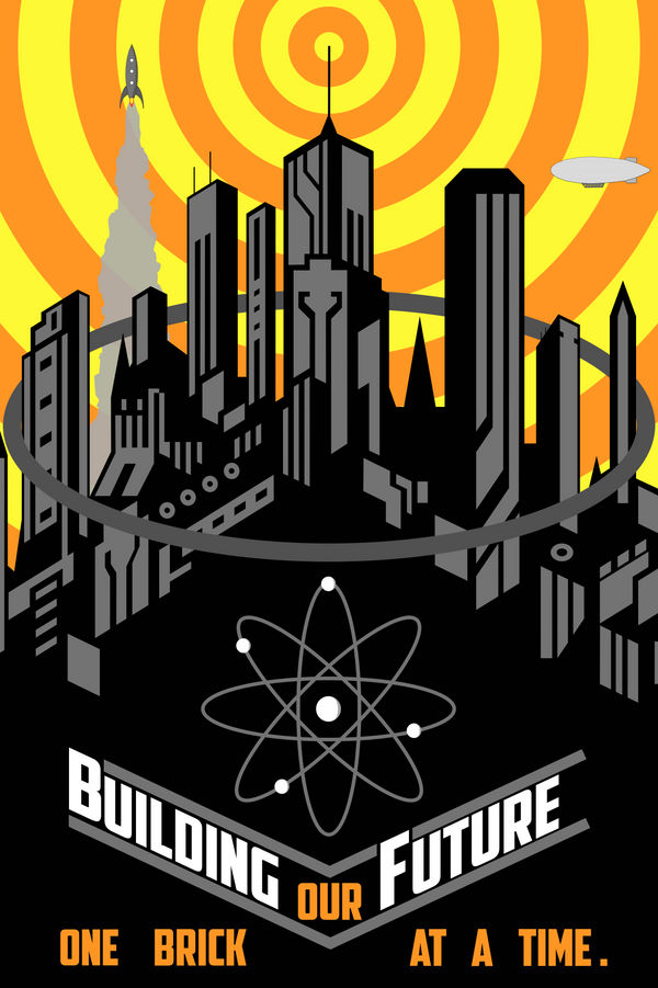 Building Our Future Retro Futuristic Poster by LordLibidan on DeviantArt
