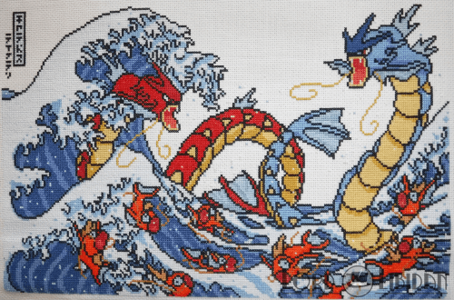 Pokemon Great Wave Cross Stitch