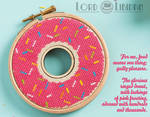 Pink Donut Double HoopCross Stitch by Lord Libidan by LordLibidan