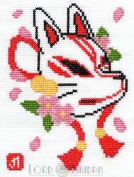 Kitsune Japanese Cross Stitch by Lord Libidan