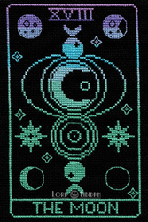 Moon Tarot Card Cross Stitch by Lord Libidan