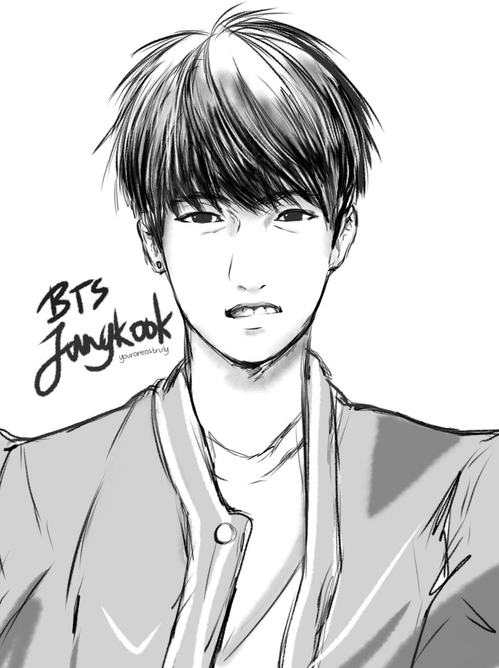 BTS [ Sketch. ] - Jungkook. by oreonggie on DeviantArt