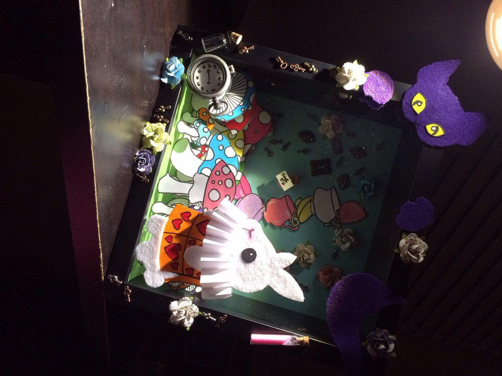 Handmade White Rabbit shadow box by Arielpermuy on DeviantArt