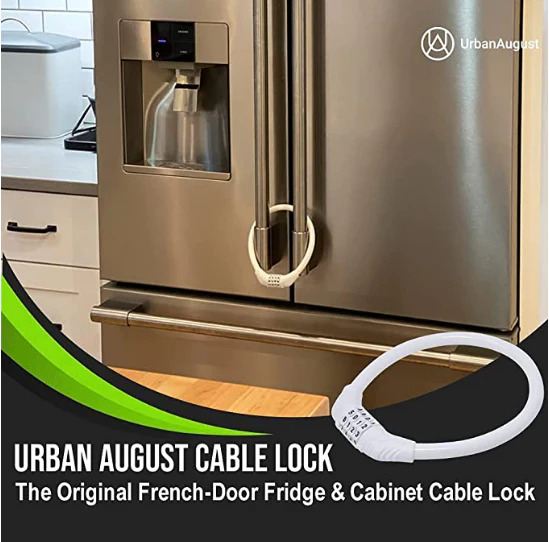 Urban August Fridge Lock: Multi-functional French-door Refrigerator Lock  (Long)