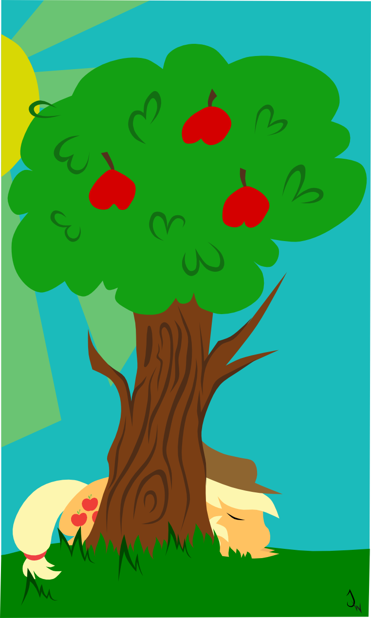 Applejack under a tree