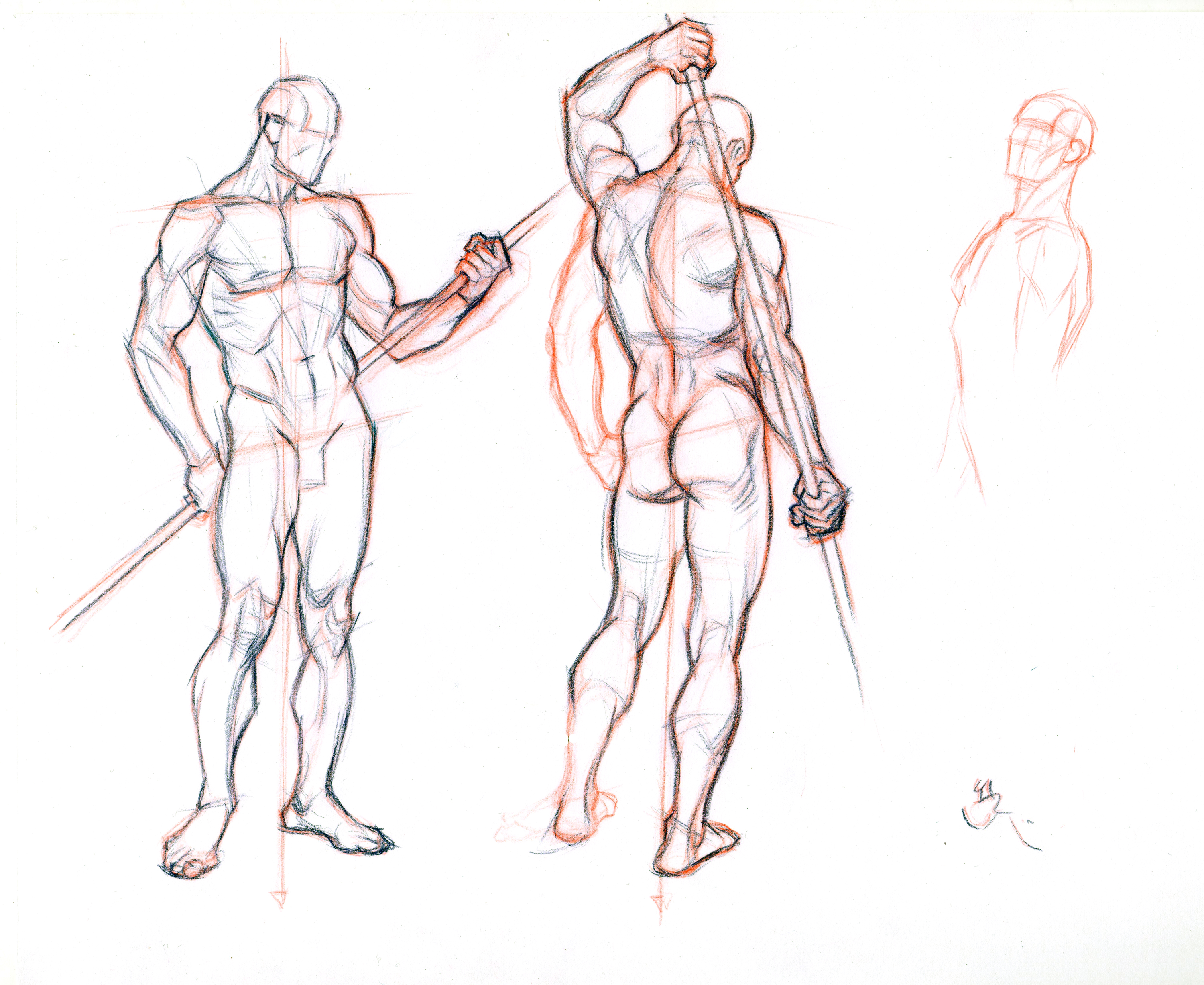 Figure drawing sketch, male model : r/drawing