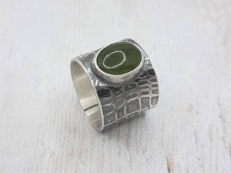 Jade silver ring