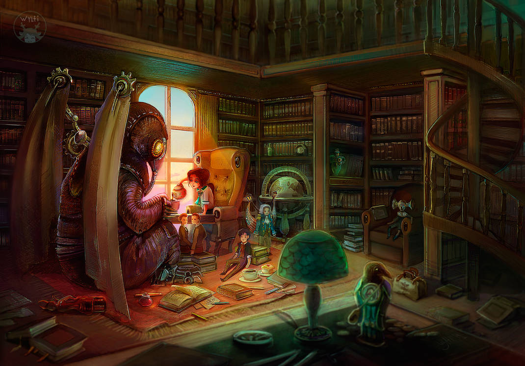 library tea party by WylfiArt on DeviantArt