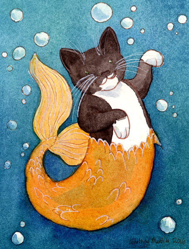 The Amazing Mermaid Cat by matildarose
