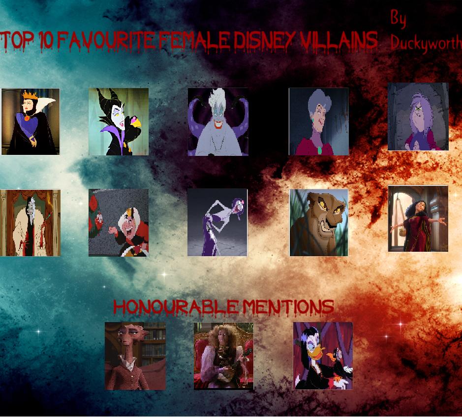 Top 10 Favourite Female Disney Villains by Eddsworldfangirl97 on