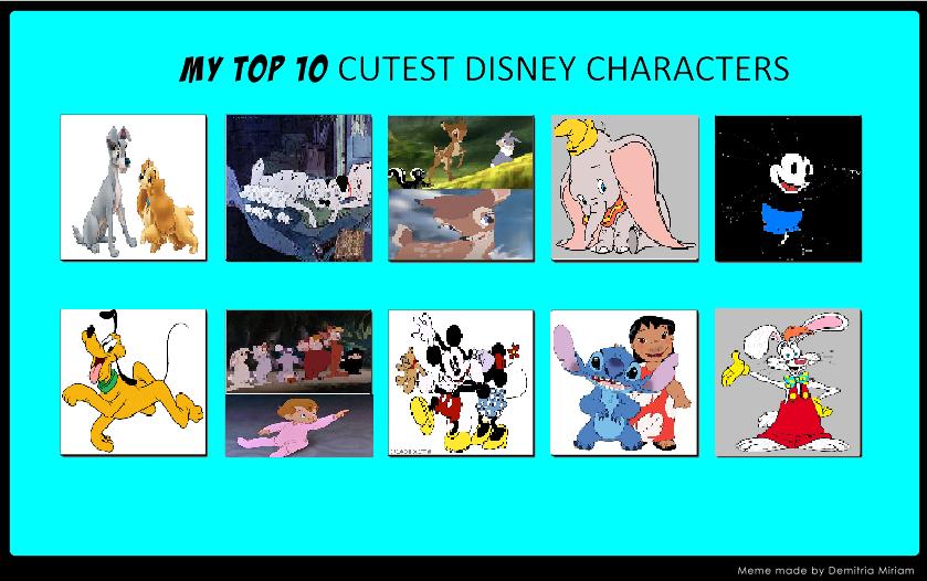 Top 10 Cutest Disney Characters by Eddsworldfangirl97 on DeviantArt