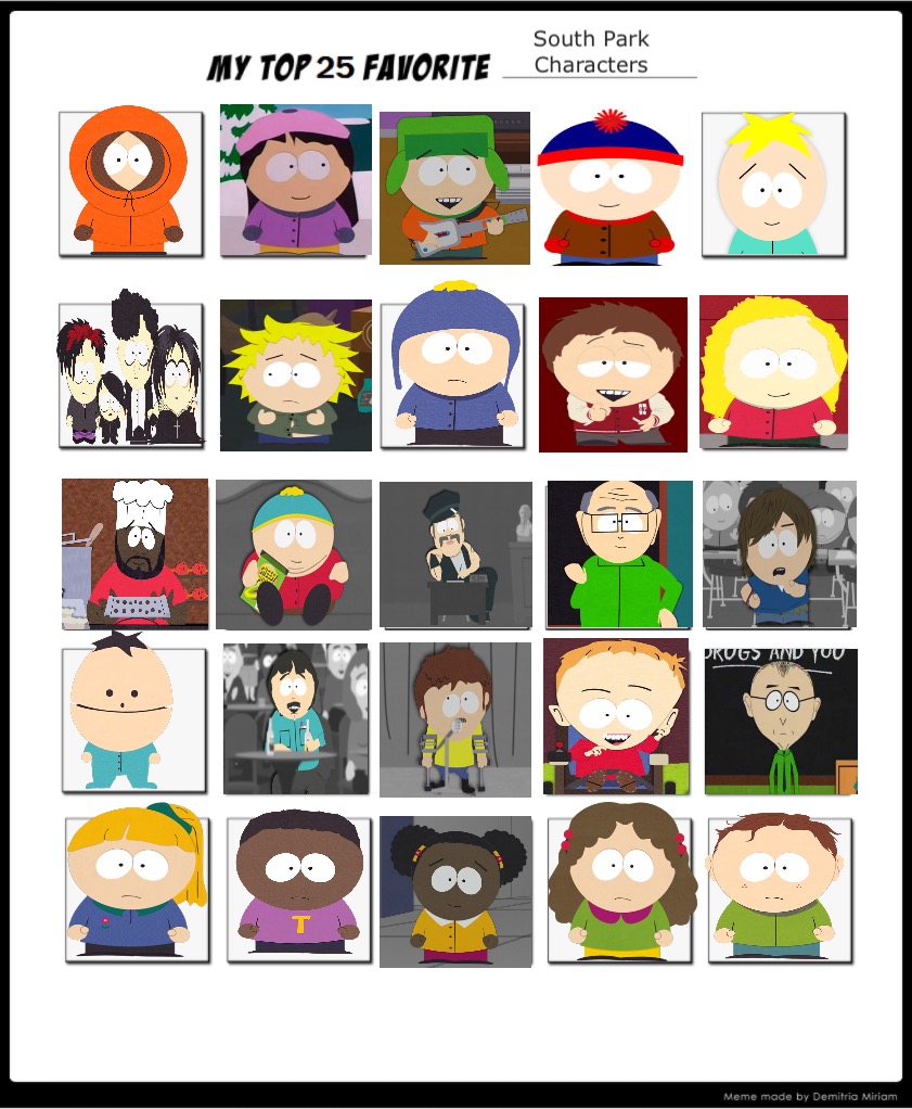 Top South Park Characters by Eddsworldfangirl97 DeviantArt