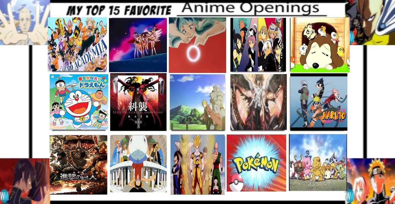 Top 15 Anime Openings by Eddsworldfangirl97 on DeviantArt