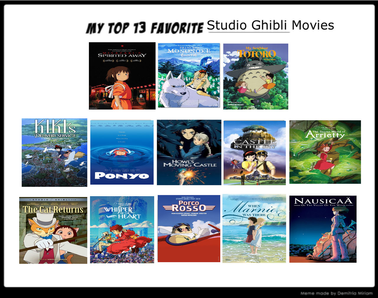 Top 13 Studio Ghibli Movies by Eddsworldfangirl97 on DeviantArt