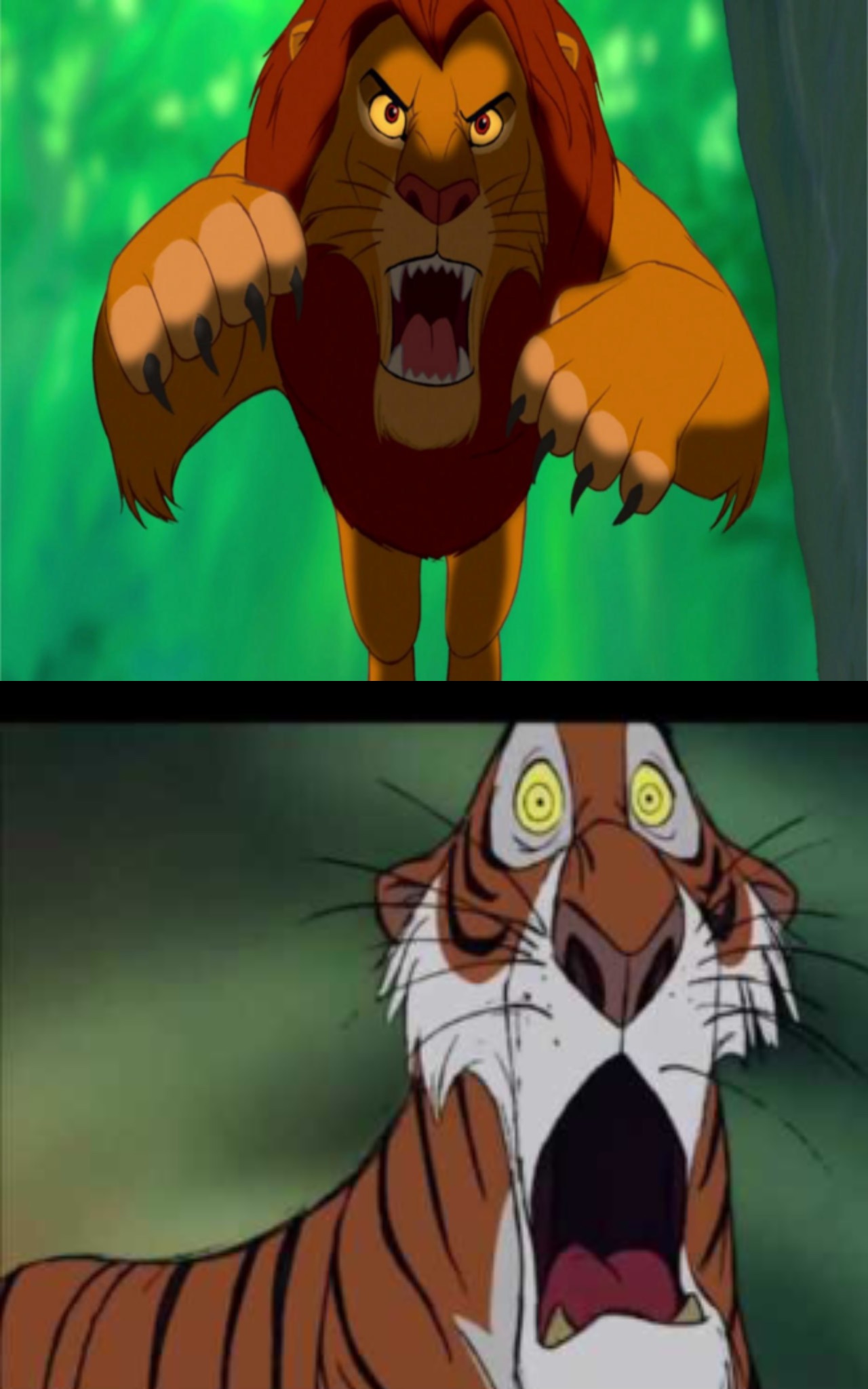 Simba Attacks Simba attacks Shere Khan by Eddsworldfangirl97 on DeviantArt