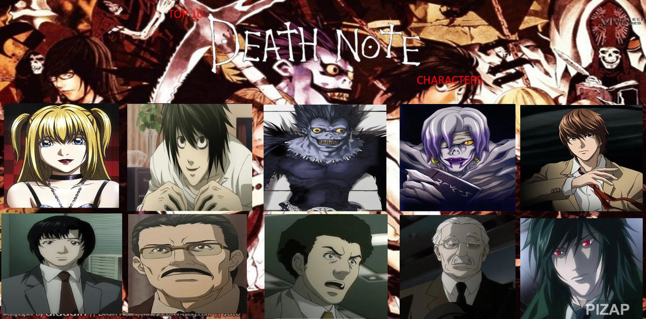 Top 10 Death Note Characters by Eddsworldfangirl97 on DeviantArt