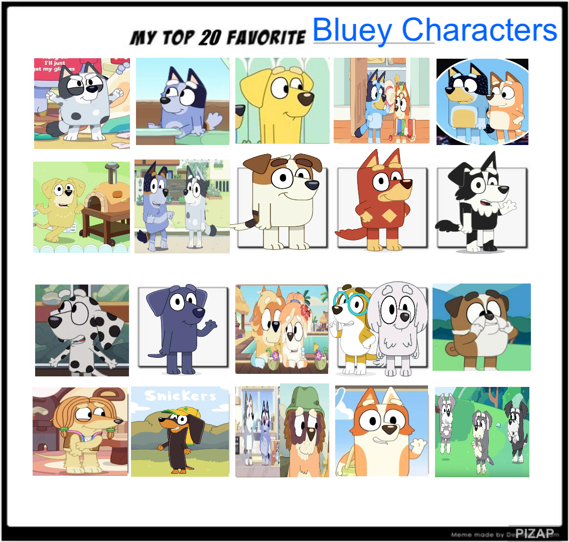 Top 20 Bluey Characters by Eddsworldfangirl97 on DeviantArt
