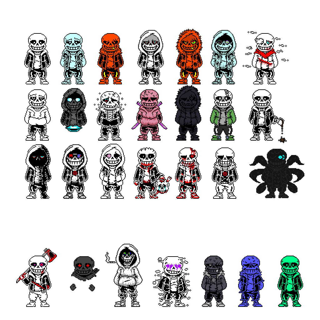 Horror! Sans - Battle Sprite - v2 by daunderspriter on DeviantArt