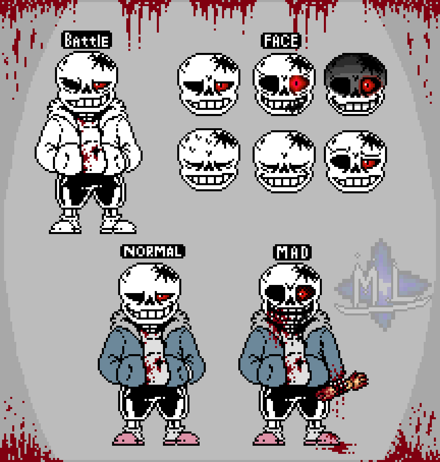 Horror sans sane pixel art