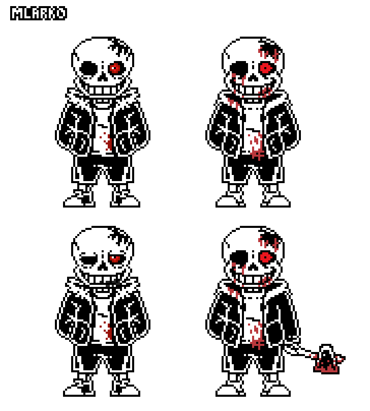 A rough preview of Horrortale!Sans sprites by Beethovenus on DeviantArt