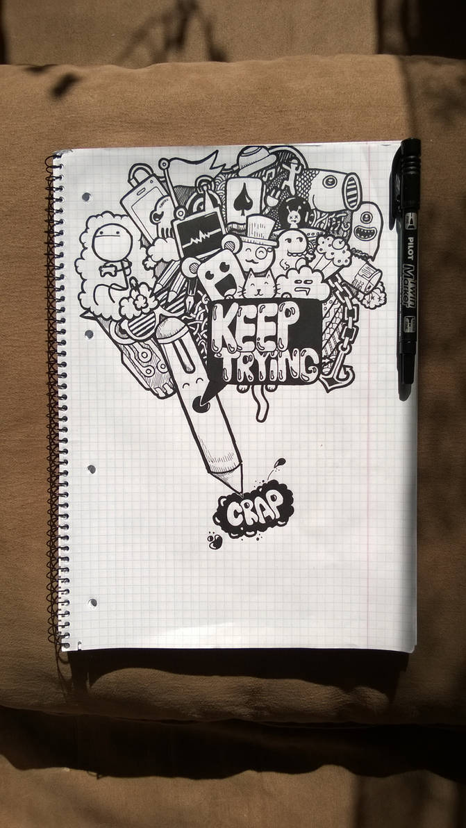 KEEP TRYING doodle