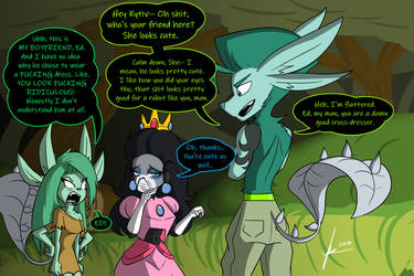 Ed cross-dresses (Kytivia is not happy)