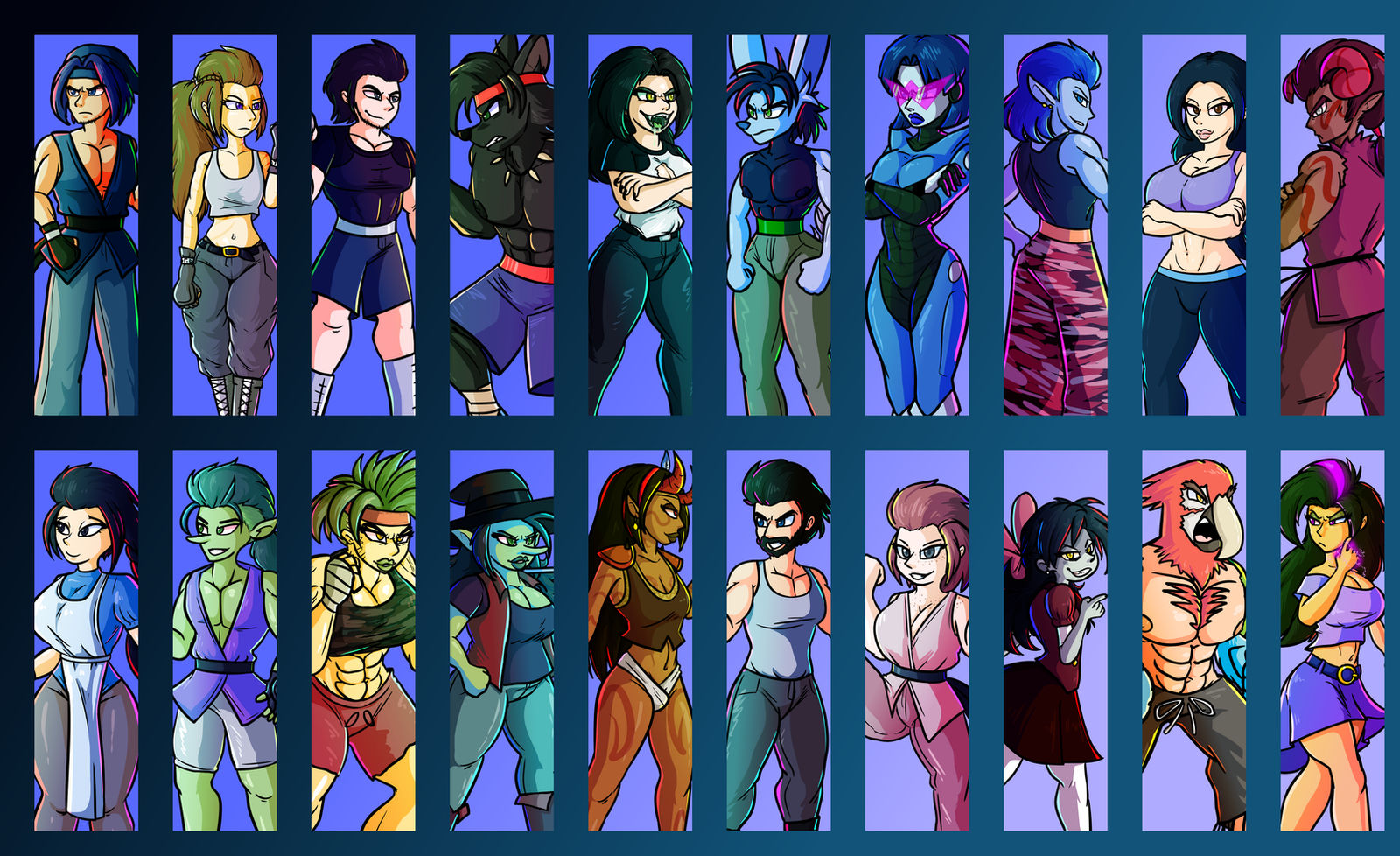 Cartoon Fighters Deviantart Roster All the Warrior Fighters by JoeyRedPanda on DeviantArt
