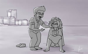 PLASMA GIRL C.01: Kevin finding Lydia in the shore