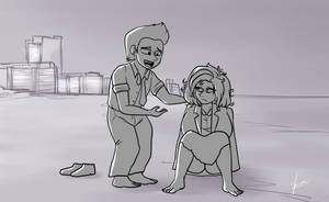PLASMA GIRL C.01: Kevin finding Lydia in the shore