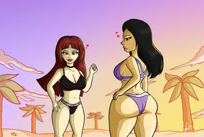 Jessica and Olivia at the beach (2022)