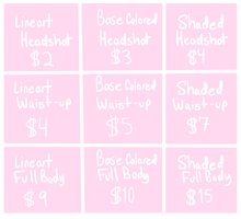 Updated Commission Prices