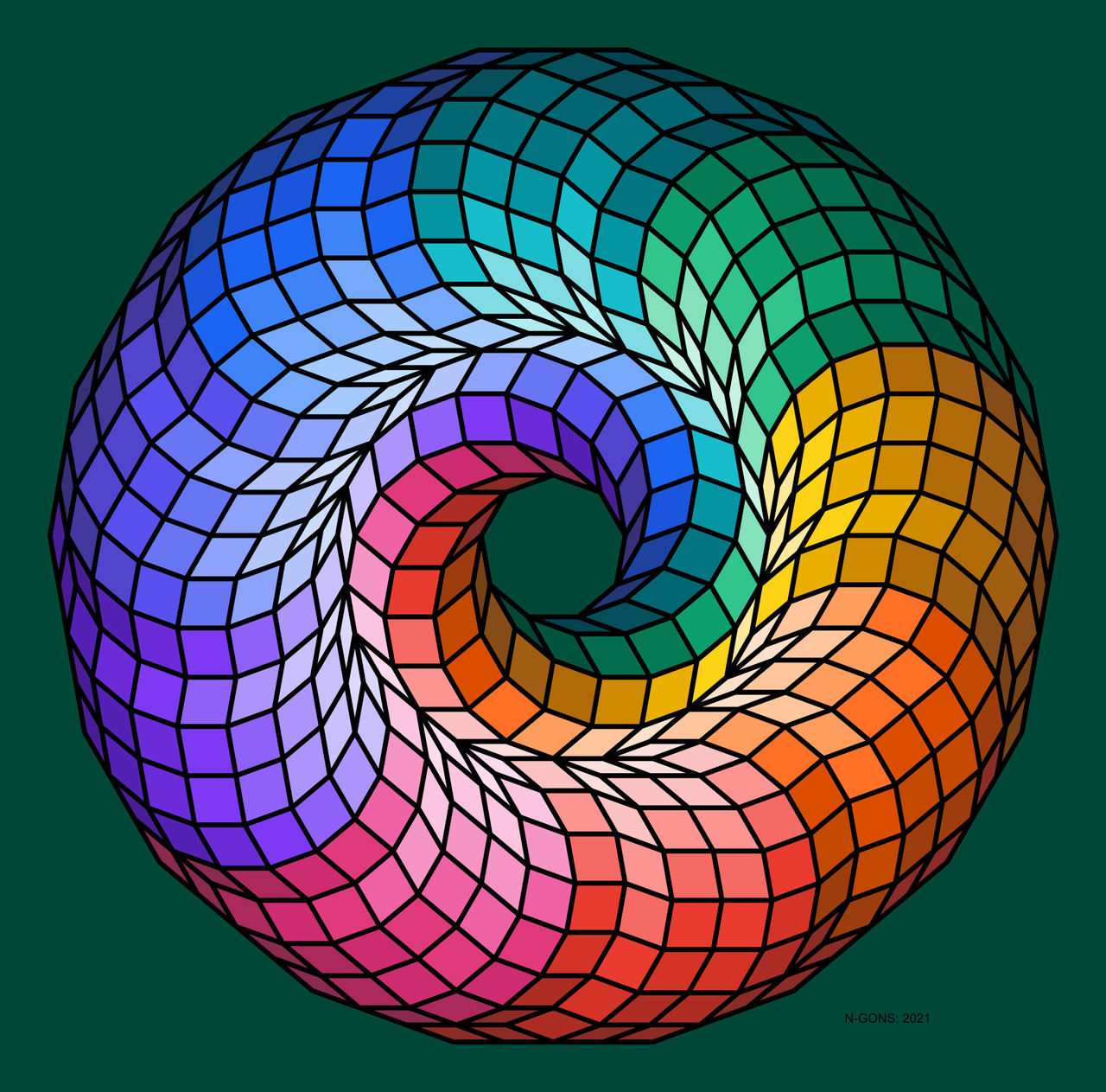 Nonagon torus spiral by n-gons on DeviantArt