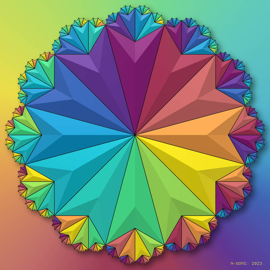 Recursive rainbow wheel by n-gons on DeviantArt