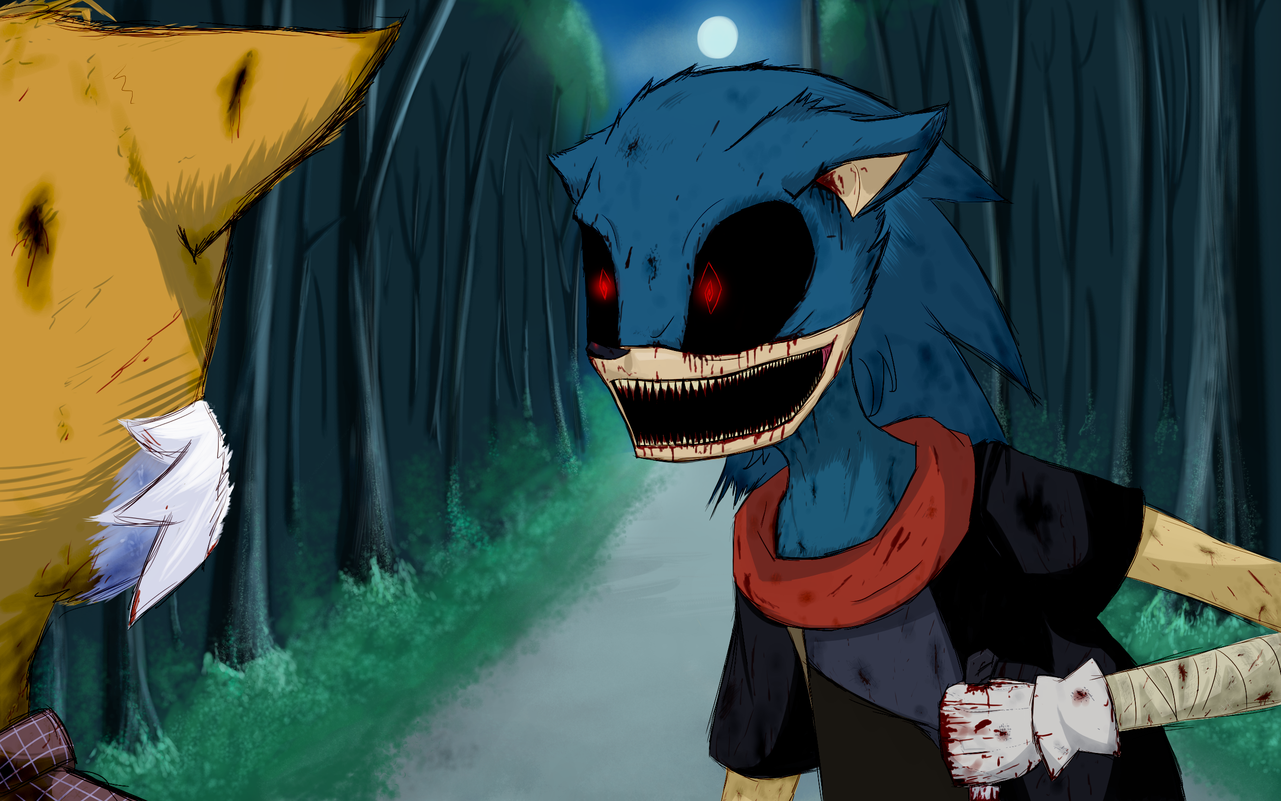 Sonic Exe (my first perspective :3) by kaleePANDA on DeviantArt