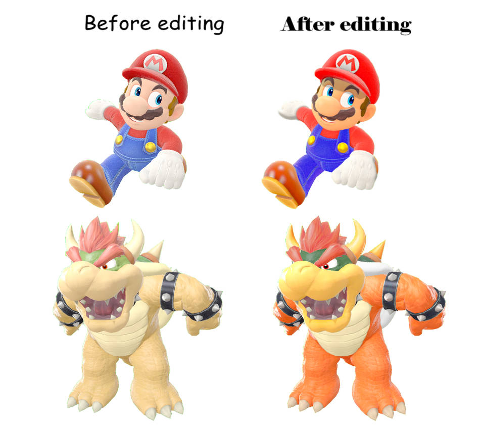 Super Mario 64 render: before and after editing by Lazu-Arts on DeviantArt