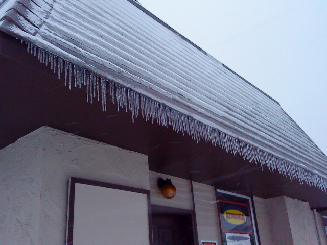 Icicles on a building