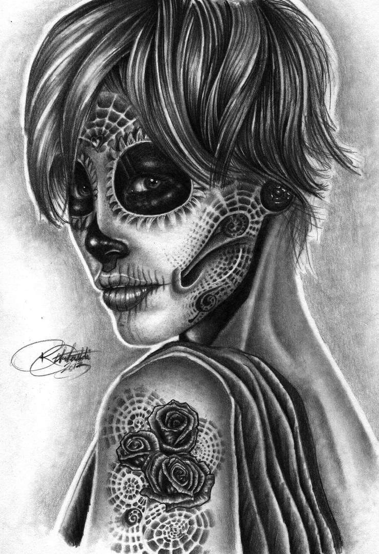 Day Of The Dead girl with tattoo