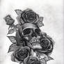 roses and skull