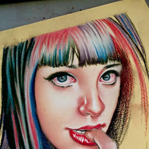 suicide girl pastel drawing