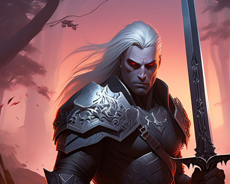 Vampire-male-drow-barbarian by DragonGrognard on DeviantArt