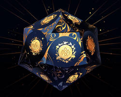 Veilai Celestial Themed Fantasy D20 Die Characterv