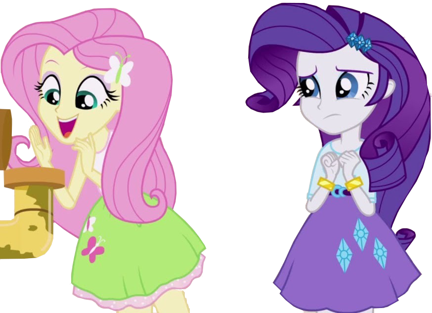 Fluttershy and Rarity EqG Rainbow Rocks Vector