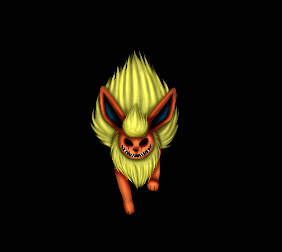 Flareon's Scary Face by Pokemonsketchartist on DeviantArt
