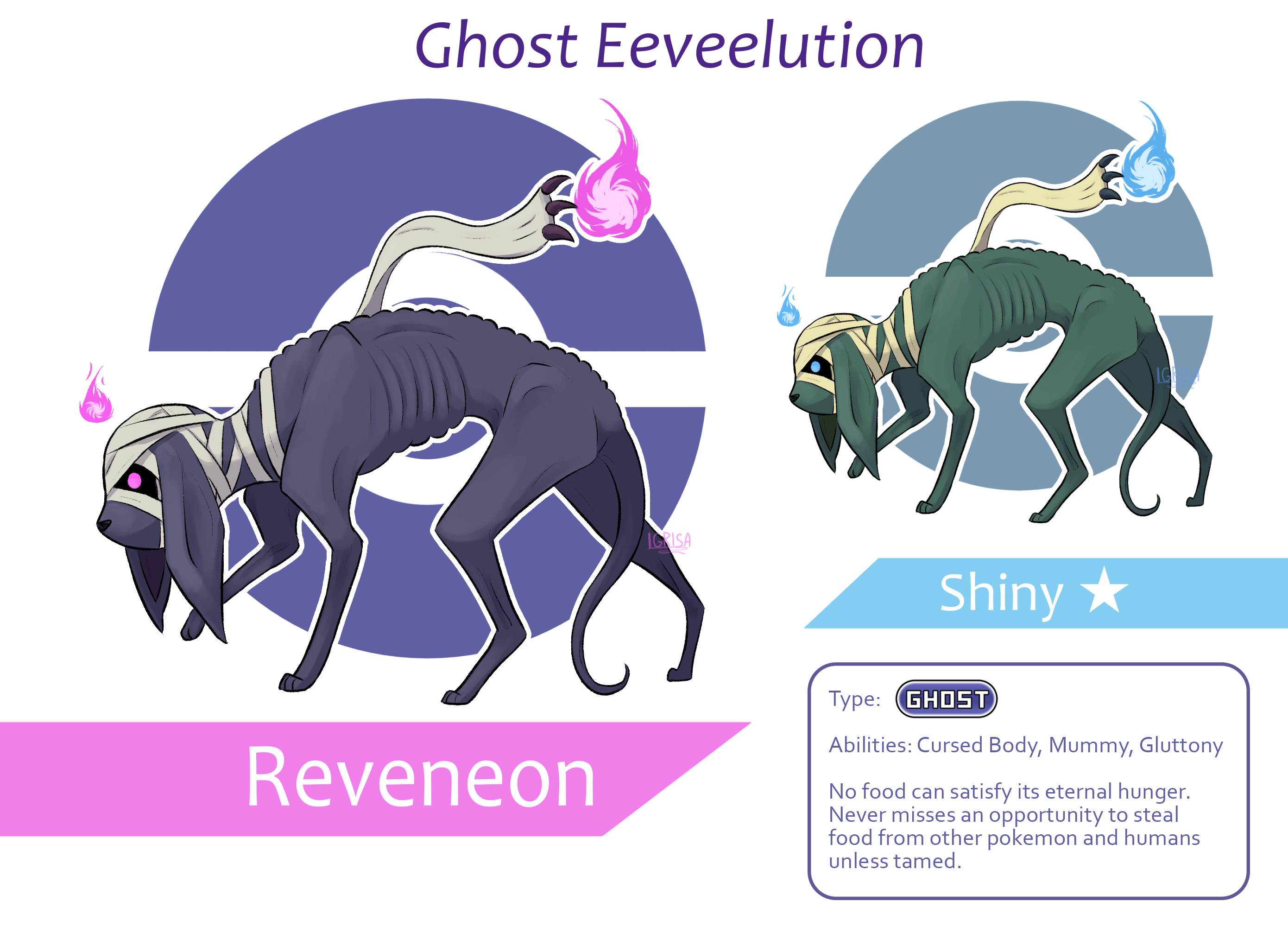 Ghost Evolution Ghost Eeveelution by Igrisa on DeviantArt