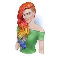 Girl With Vibrant Hair