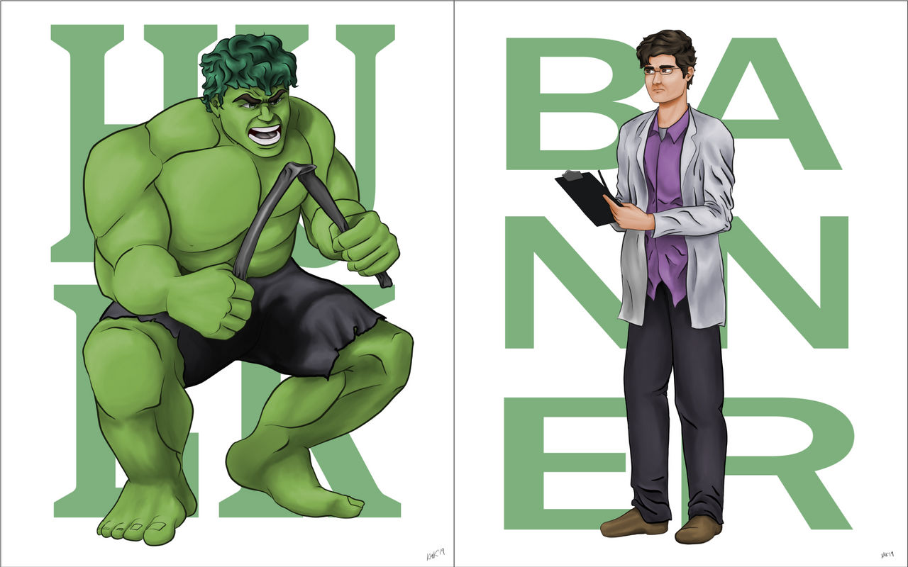 Commission: Hulk and Banner by kmkibble75 on DeviantArt